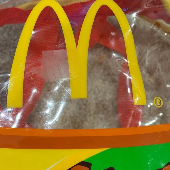 McDonald's Burger Clear Plastic Backpack Small Adjustable Strap 2005 Toys R Us - Picture 2 of 7